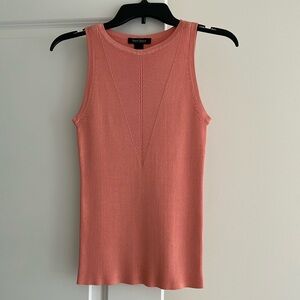 WHBM Peach Sleeveless Ribbed Top, Size XS